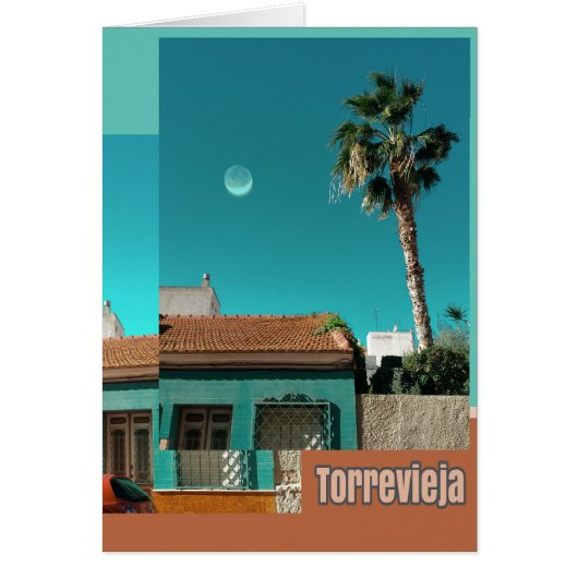 Torrevieja in Orange and Turqoise Cards (Front)
