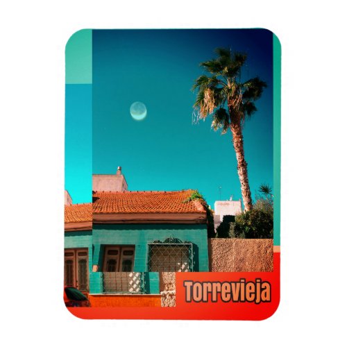 Torrevieja in Orange and Turqoise Magnet
