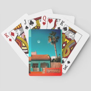 Torrevieja in Orange and Turqoise Poker Cards