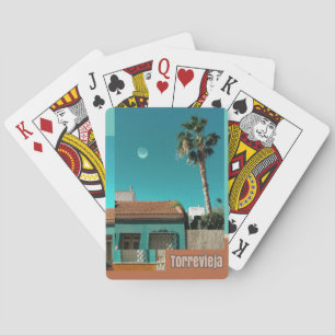Torrevieja in Orange and Turqoise Poker Cards