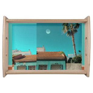 Torrevieja in Orange and Turqoise Serving Tray