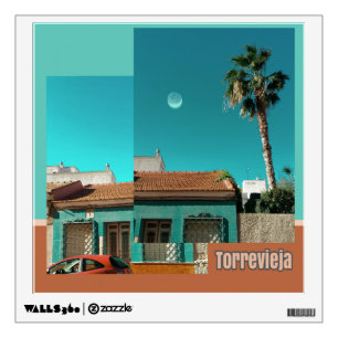 Torrevieja in Orange and Turqoise Wall Decal