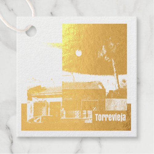 Torrevieja Townscape Foil Favor Tags