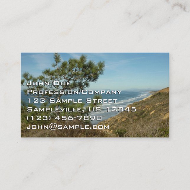 Torrey Pine and California Coastline Landscape Business Card (Front)