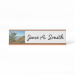 Torrey Pine and California Coastline Landscape Desk Name Plate