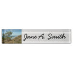 Torrey Pine and California Coastline Landscape Desk Name Plate