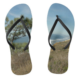 Torrey Pine and California Coastline Landscape Flip Flops