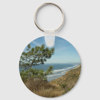 Torrey Pine and California Coastline Landscape Keychain