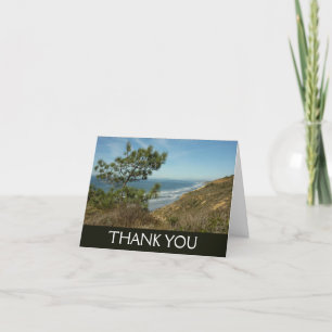 Torrey Pine and California Coastline Landscape Letterpress Thank You Card