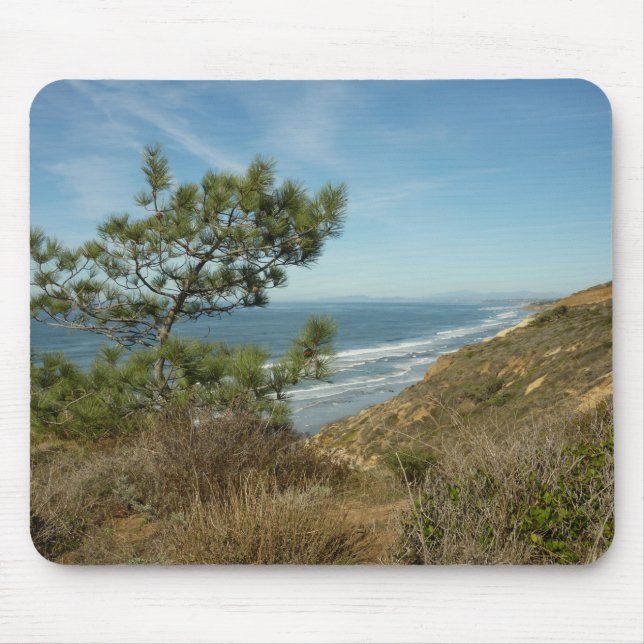 Torrey Pine and California Coastline Landscape Mouse Pad (Front)