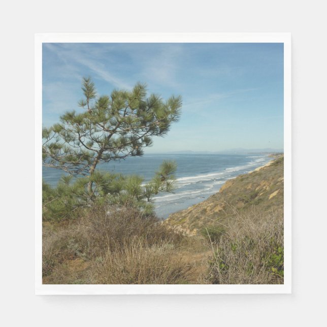 Torrey Pine and California Coastline Landscape Napkins (Front)