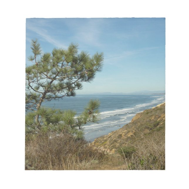 Torrey Pine and California Coastline Landscape Notepad (Front)