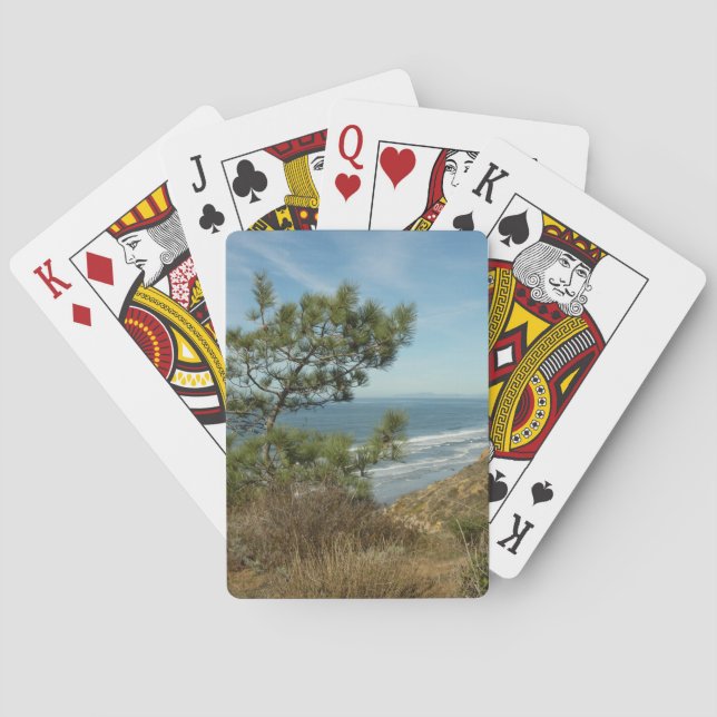 Torrey Pine and California Coastline Landscape Poker Cards (Back)