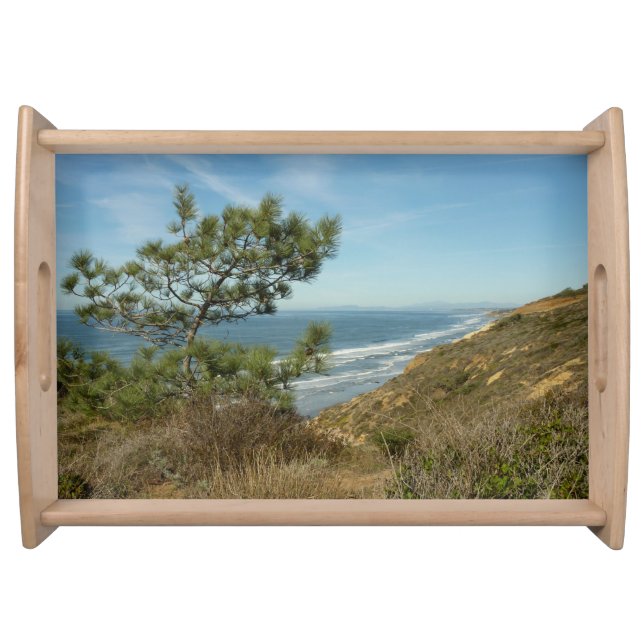Torrey Pine and California Coastline Landscape Serving Tray (Front)