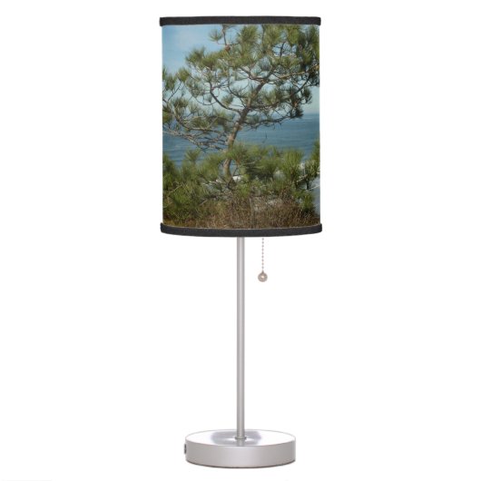 Torrey Pine and California Coastline Landscape Table Lamp (Left)
