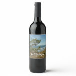 Torrey Pine and California Coastline Landscape Wine Label