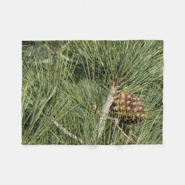 Torrey Pine Closeup California Botanical Fleece Blanket (Front (Horizontal))