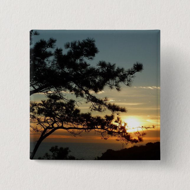 Torrey Pine Sunset I California Landscape Button (Front)