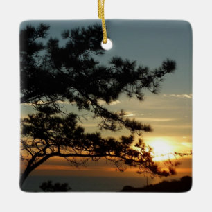 Torrey Pine Sunset I California Landscape Ceramic Ornament