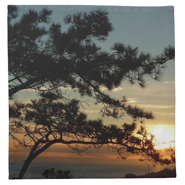 Torrey Pine Sunset I California Landscape Cloth Napkin (Front)