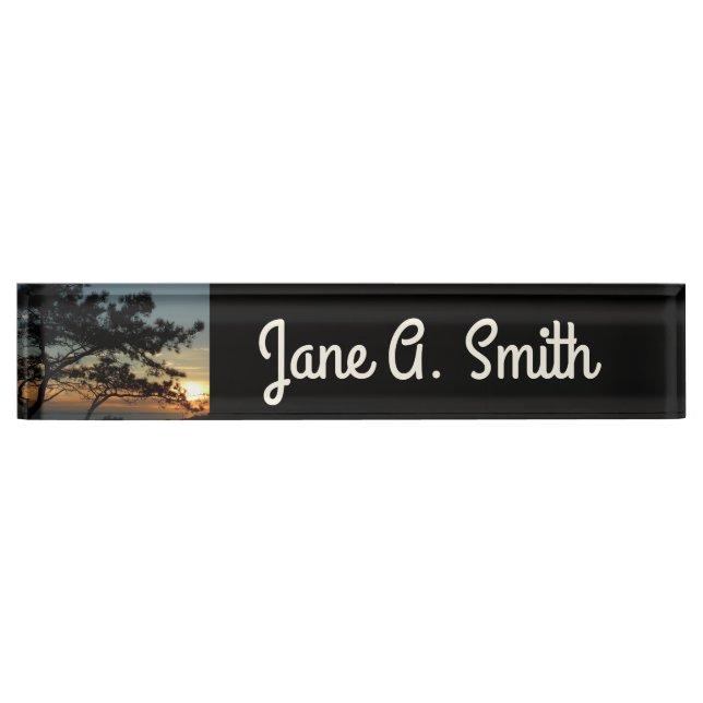 Torrey Pine Sunset I California Landscape Desk Name Plate (Front)