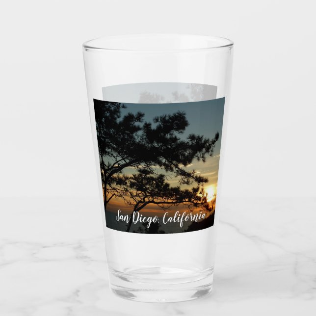 Torrey Pine Sunset I California Landscape Glass (Front)