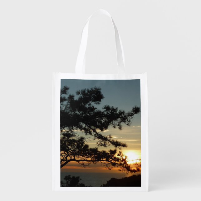 Torrey Pine Sunset I California Landscape Grocery Bag (Front)