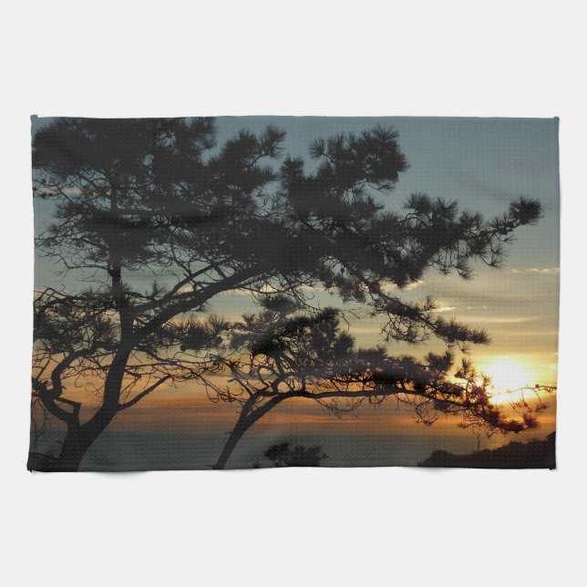 Torrey Pine Sunset I California Landscape Kitchen Towel (Horizontal)