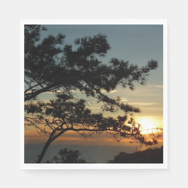 Torrey Pine Sunset I California Landscape Napkins (Front)