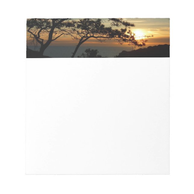 Torrey Pine Sunset I California Landscape Notepad (Front)