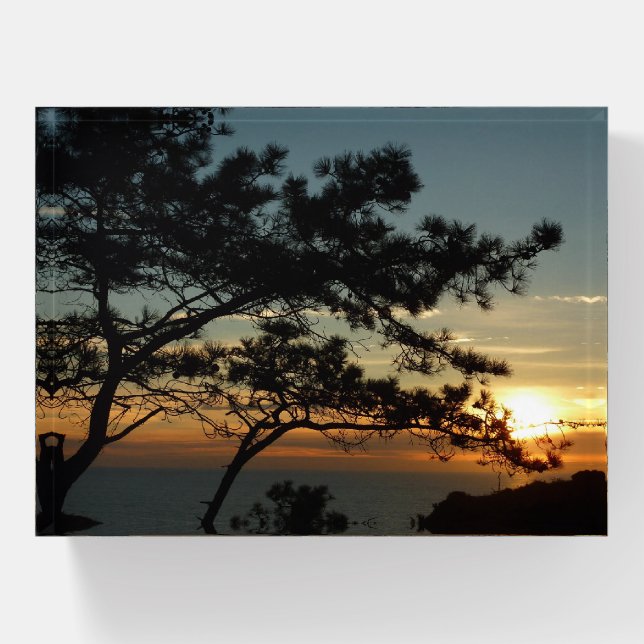Torrey Pine Sunset I California Landscape Paperweight (Front)