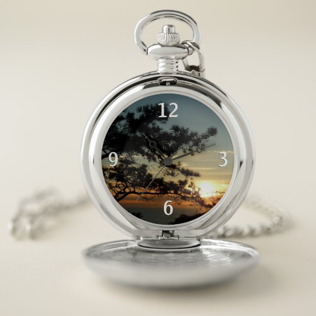 Torrey Pine Sunset I California Landscape Pocket Watch (Inside)