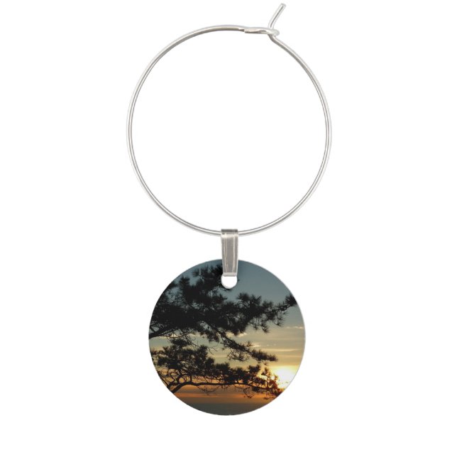 Torrey Pine Sunset I California Landscape Wine Charm (Front)