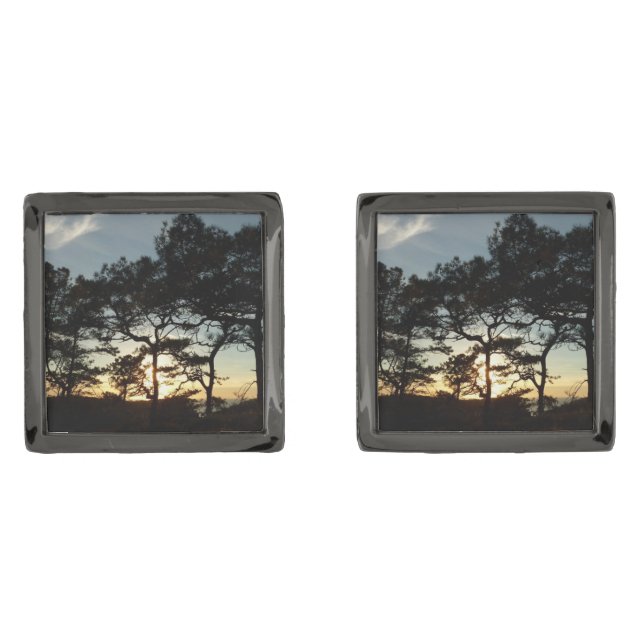 Torrey Pine Sunset II California Landscape Cufflinks (Front)