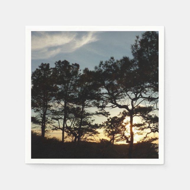 Torrey Pine Sunset II California Landscape Paper Napkins (Front)