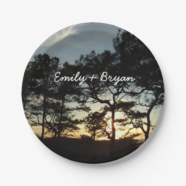 Torrey Pine Sunset II California Landscape Paper Plates (Front)