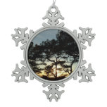 Torrey Pine Sunset II California Landscape Snowflake Pewter Christmas Ornament