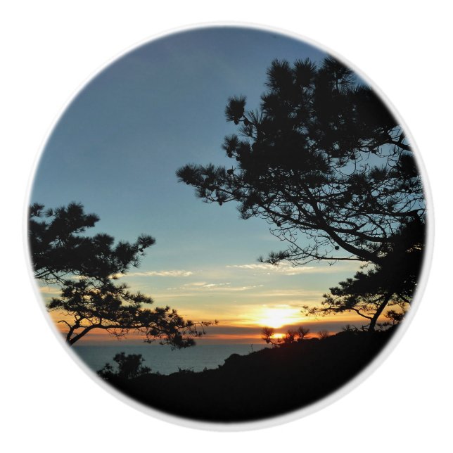 Torrey Pine Sunset III California Landscape Ceramic Knob (Front)