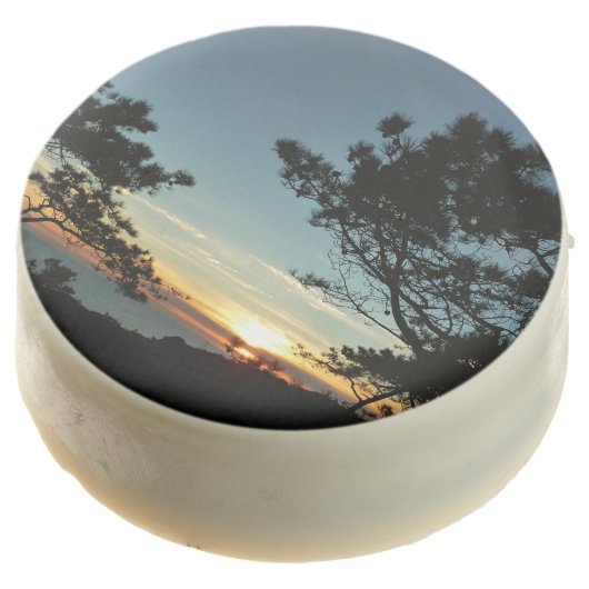 Torrey Pine Sunset III California Landscape Chocolate Dipped Oreo (Angled)