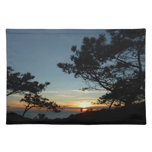 Torrey Pine Sunset III California Landscape Cloth Placemat (Front)