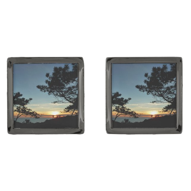 Torrey Pine Sunset III California Landscape Cufflinks (Front)