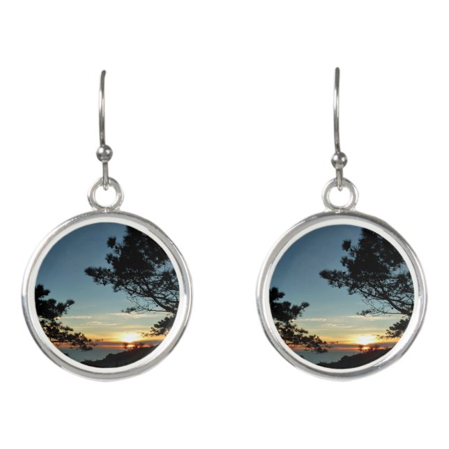 Torrey Pine Sunset III California Landscape Earrings (Front)