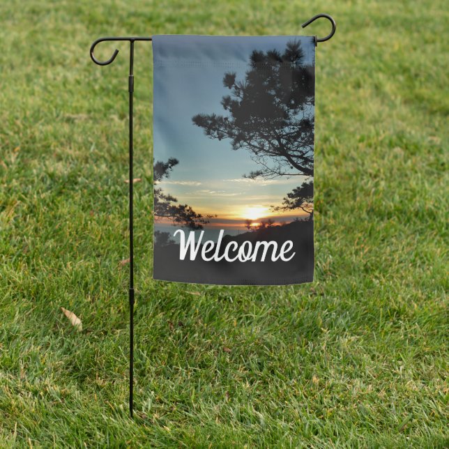 Torrey Pine Sunset III California Landscape Garden Flag (In SItu)