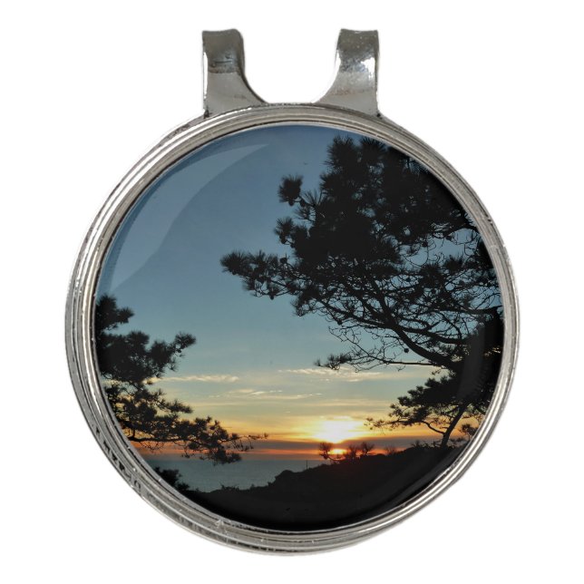 Torrey Pine Sunset III California Landscape Golf Hat Clip (Front)