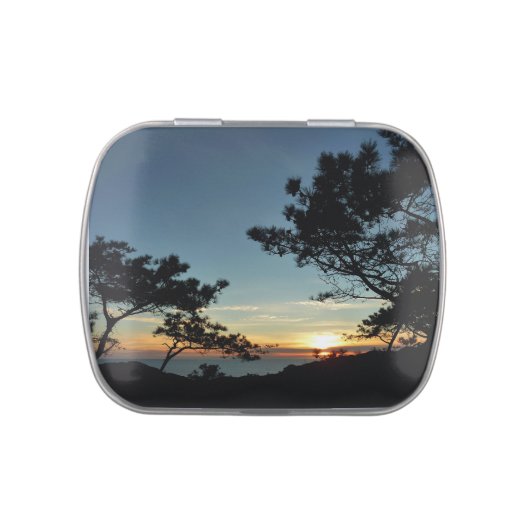 Torrey Pine Sunset III California Landscape Jelly Belly Tin (Top)