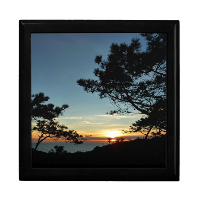 Torrey Pine Sunset III California Landscape Jewelry Box (Front)