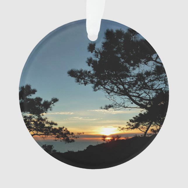 Torrey Pine Sunset III California Landscape Ornament (Front)