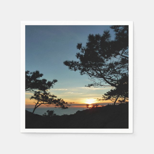 Torrey Pine Sunset III California Landscape Paper Napkins (Front)