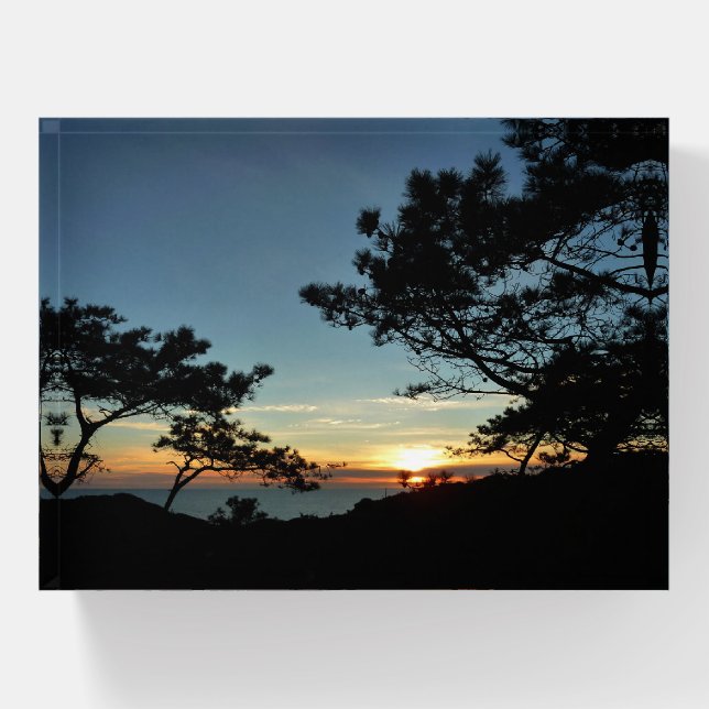 Torrey Pine Sunset III California Landscape Paperweight (Front)
