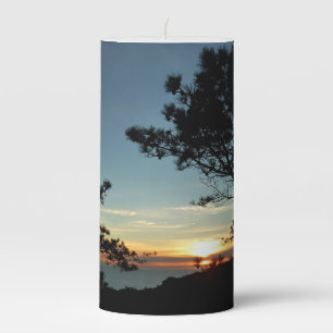 Torrey Pine Sunset III California Landscape Pillar Candle